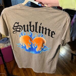 NWT Sublime Graphic Tee with Heart and Flames (Fire Heart)